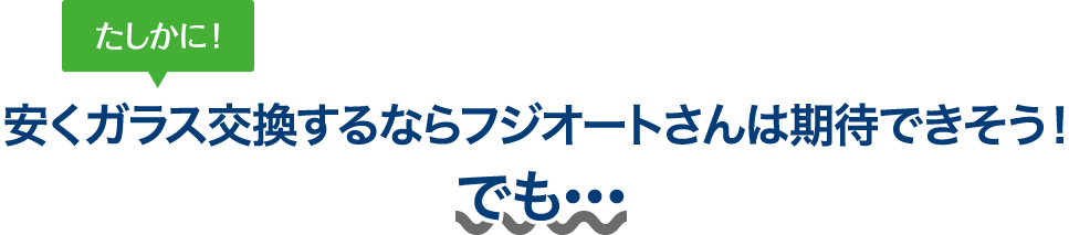 たしかに！ 安くガラス交換するならオートグラスタカハシさんは期待できそう！でも…