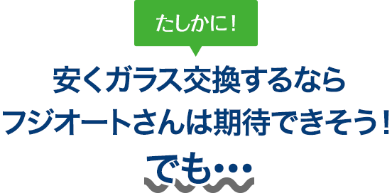 たしかに！ 安くガラス交換するならオートグラスタカハシさんは期待できそう！でも…